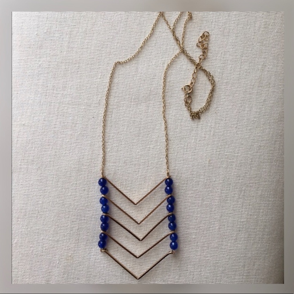 By Boe V shape with vintage beads necklace